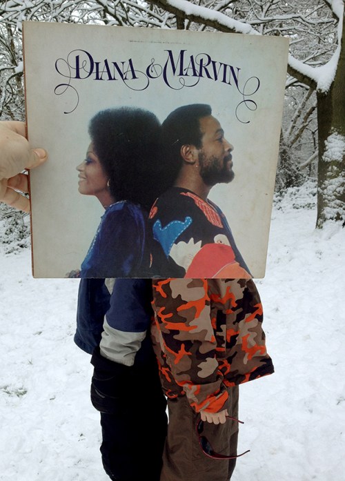 We couldn't believe how important it was to Marvin that he remain taller than Diana. He'd constantly be asking us for confirmation. He definitely went up on his toes in this picture.